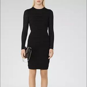 Reiss Jenkins Knitted Long Sleeve Dress, Black